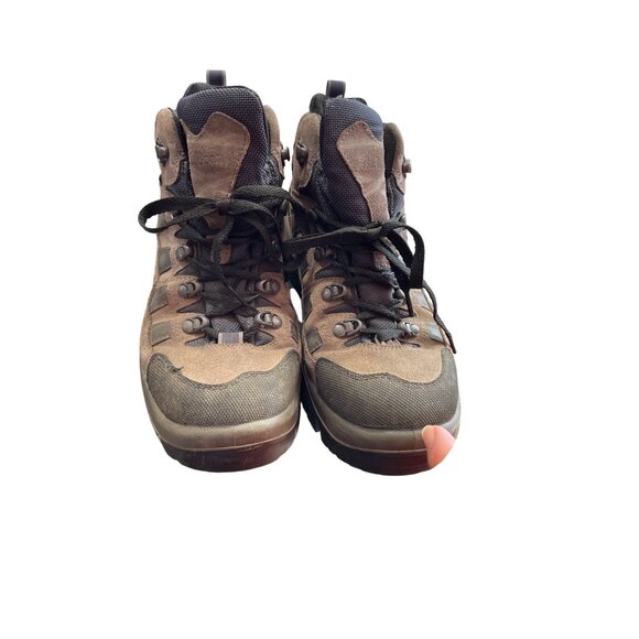 L.L. Bean Gortex Mens gray leather ankle hike boots size 10M SKU 9096